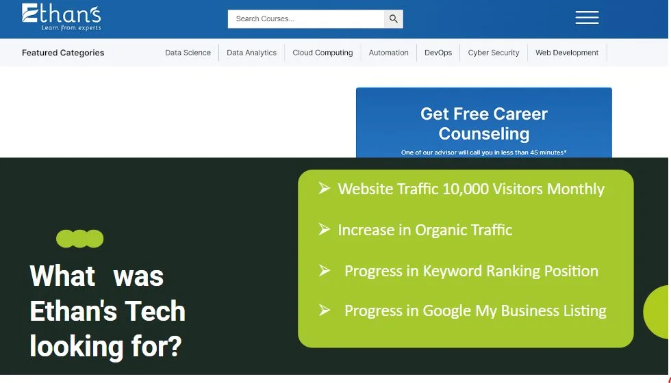 Ethan’s Tech Training - Specialized IT courses for career advancement in technology fields.